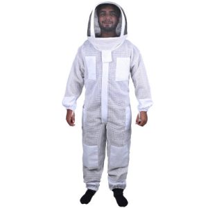 Beekeeping Bee Full Suit 3 Layer Mesh Ultra Cool Ventilated Round Head Beekeeping Protective Gear SIZE S