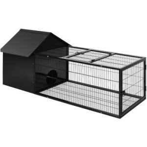 Rabbit Cage Hutch Cages Indoor Outdoor Hamster Enclosure Pet Metal Carrier 162CM Length
