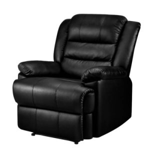 Recliner Chair Armchair Luxury Single Lounge Sofa Couch Leather Black