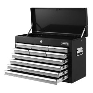 Giantz 10-Drawer Tool Box Chest Cabinet Garage Storage Toolbox Black Silver