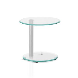 Artiss Side Coffee Table Bedside Furniture Oval Tempered Glass Top 2 Tier