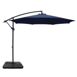 nstahut 3M Umbrella with 50x50cm Base Outdoor Umbrellas Cantilever Sun Stand UV Garden Navy
